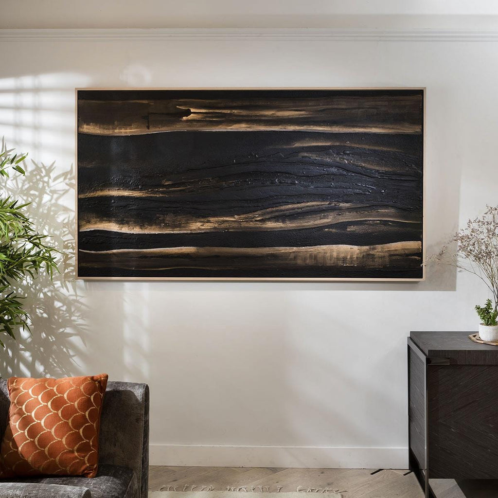 Abstract Framed Wall Art - Volcanic Ash 200x110cm