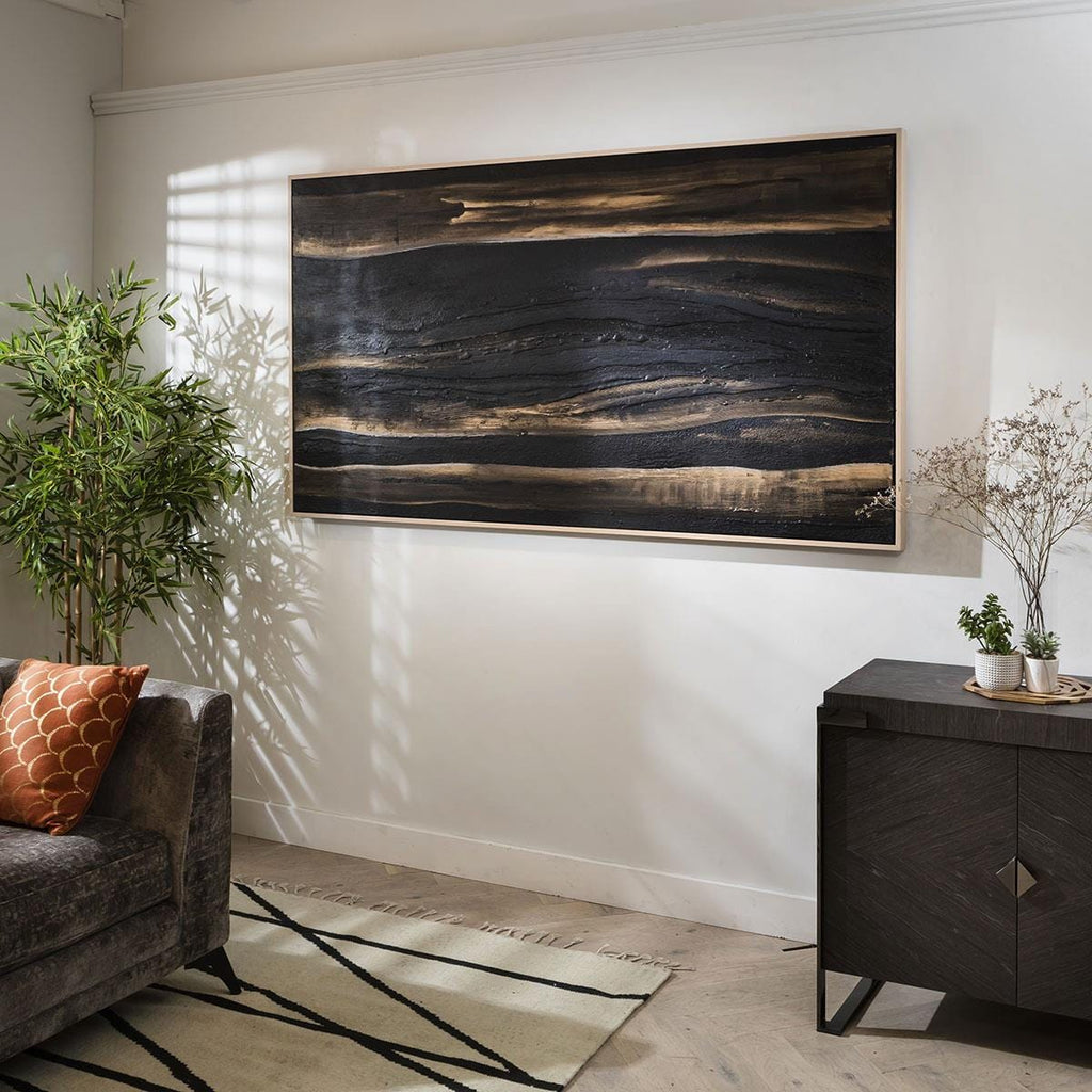 Abstract Framed Wall Art - Volcanic Ash 200x110cm