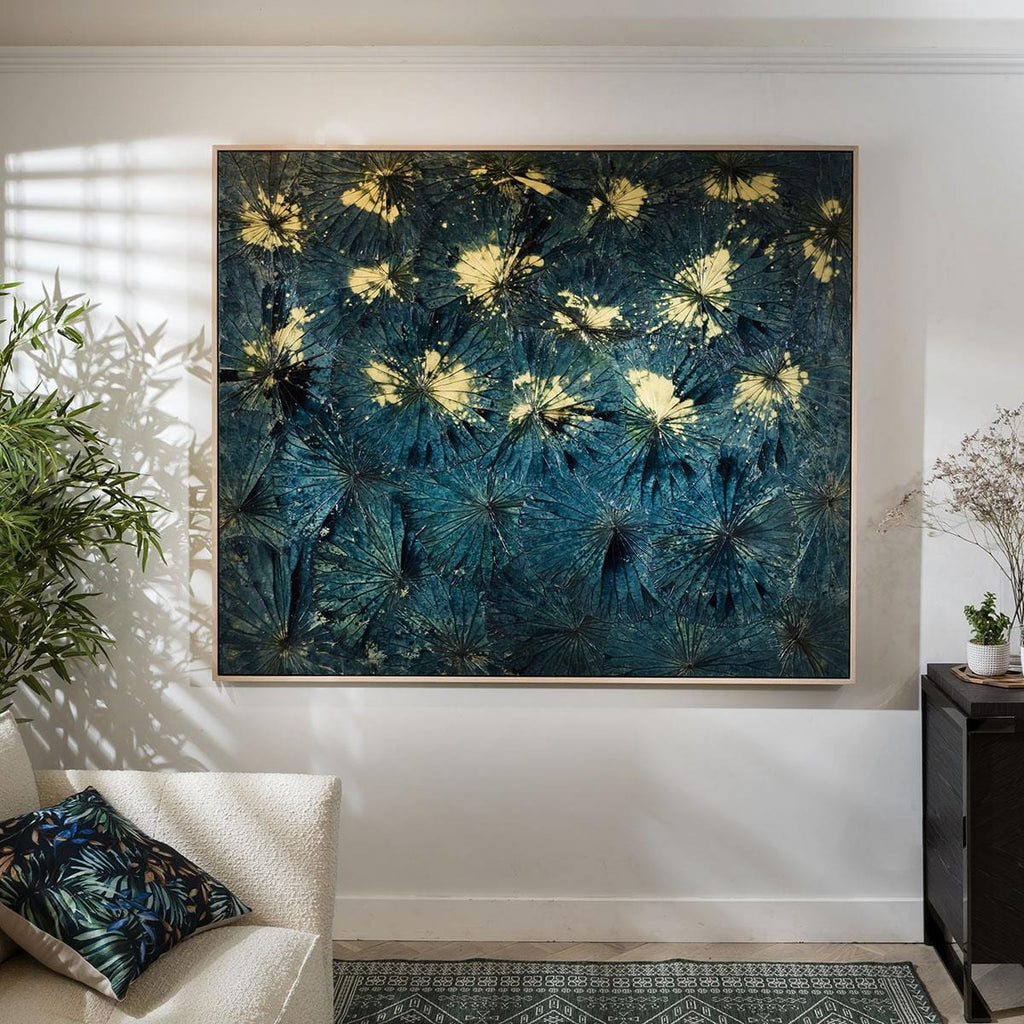 Modern Hand Painted Framed Wall Art - Dandelion