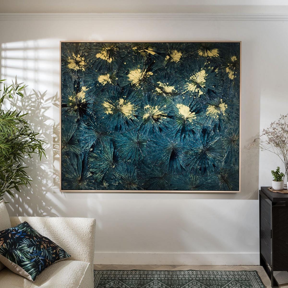 Modern Hand Painted Framed Wall Art - Dandelion