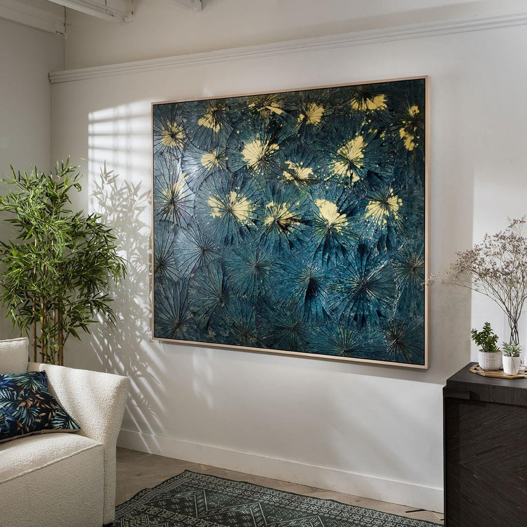 Modern Hand Painted Framed Wall Art - Dandelion