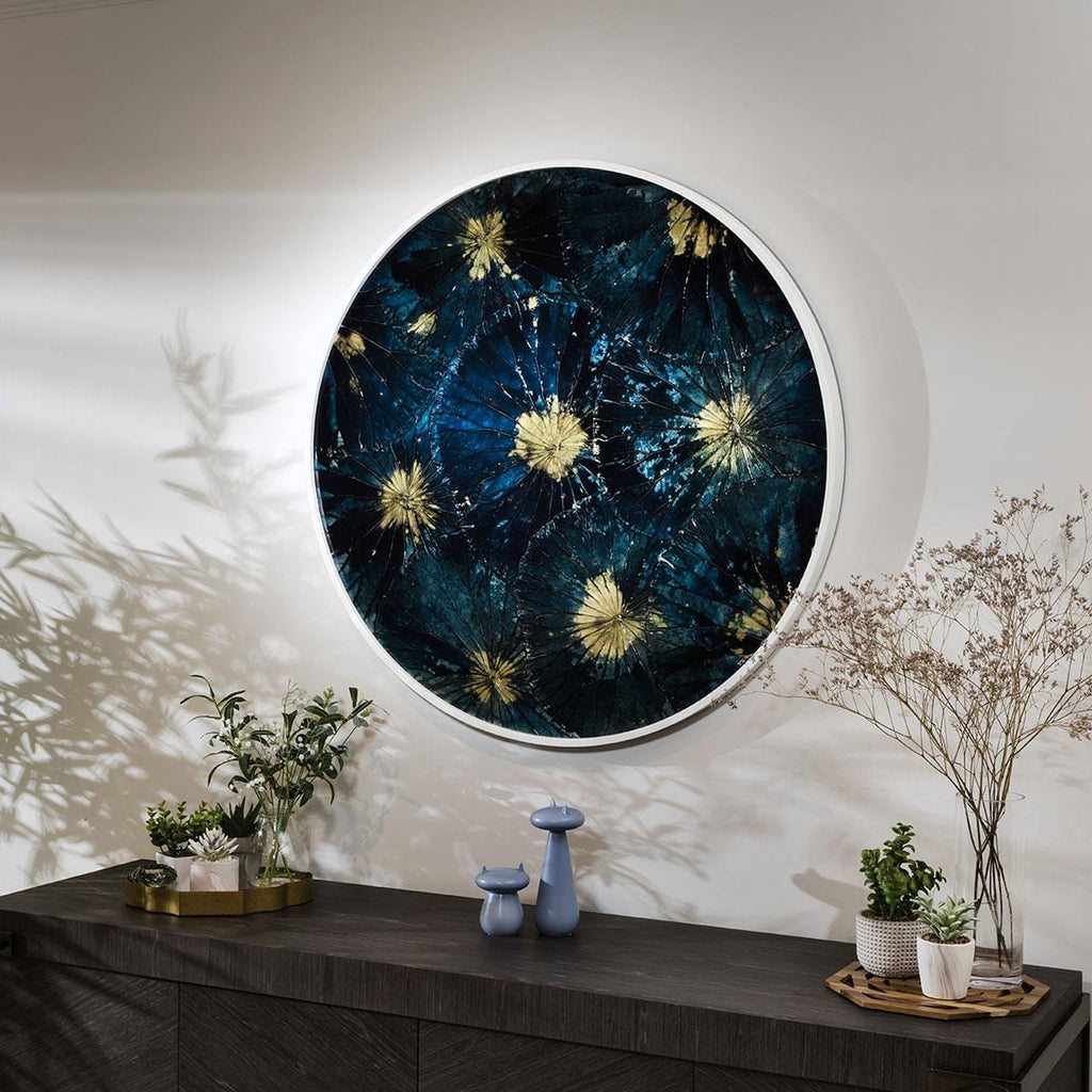 Round Hand Painted Framed Wall Art - Burst 1m