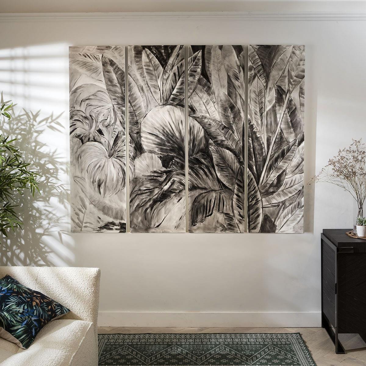 4 Panel Printed Wall Art - Leaves