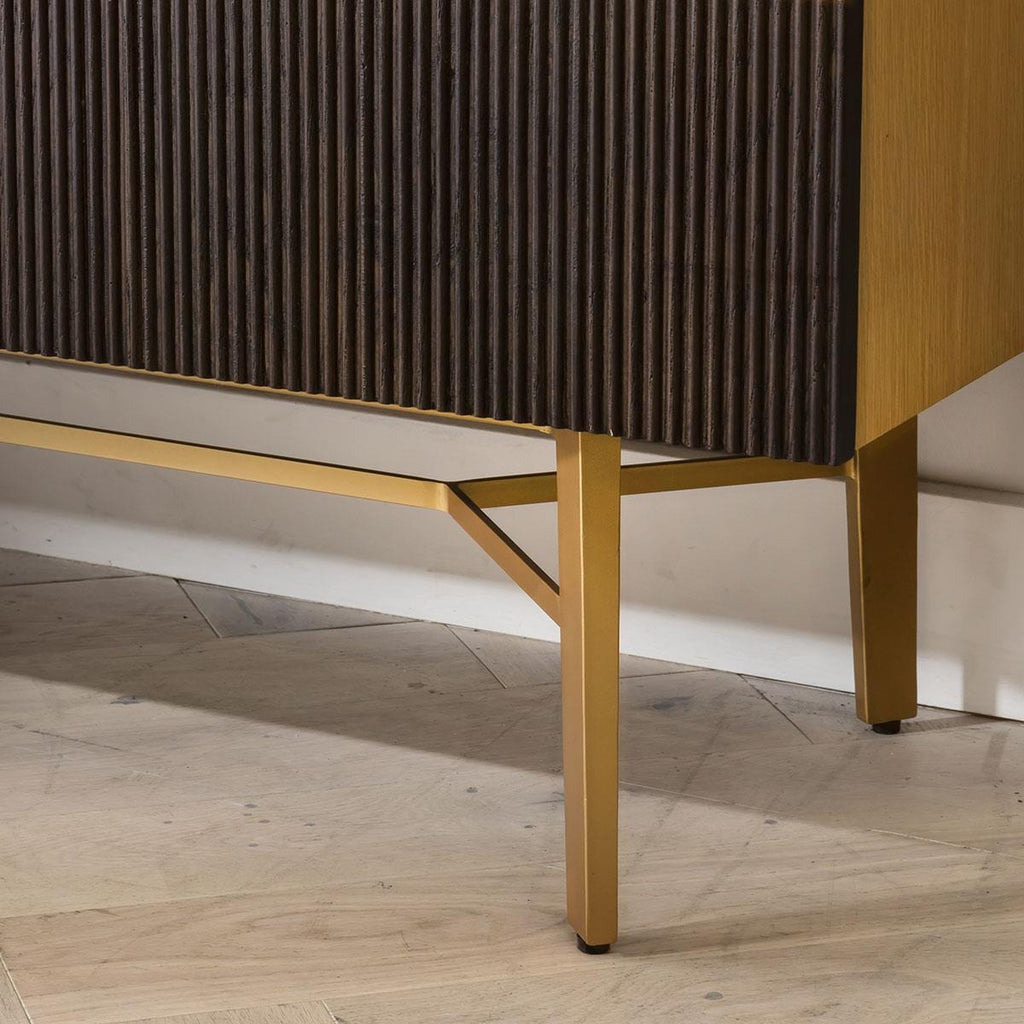 Moira 4 Door Wooden Sideboard Buffet Brown 200cm Built Up