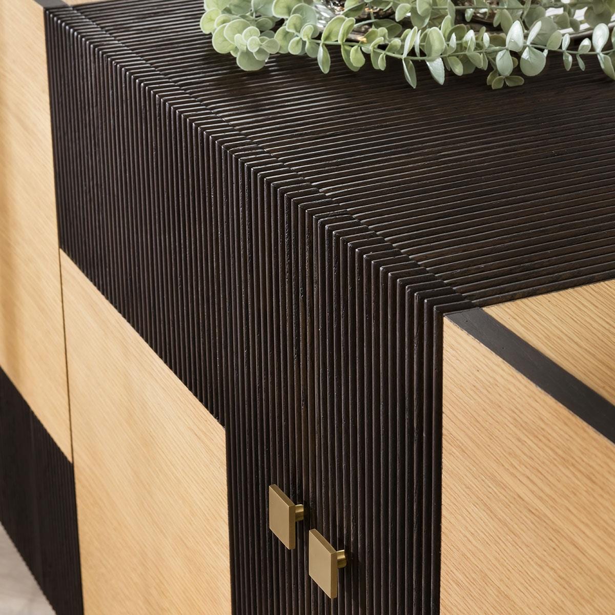 Moira 4 Door Wooden Sideboard Buffet Brown 200cm Built Up