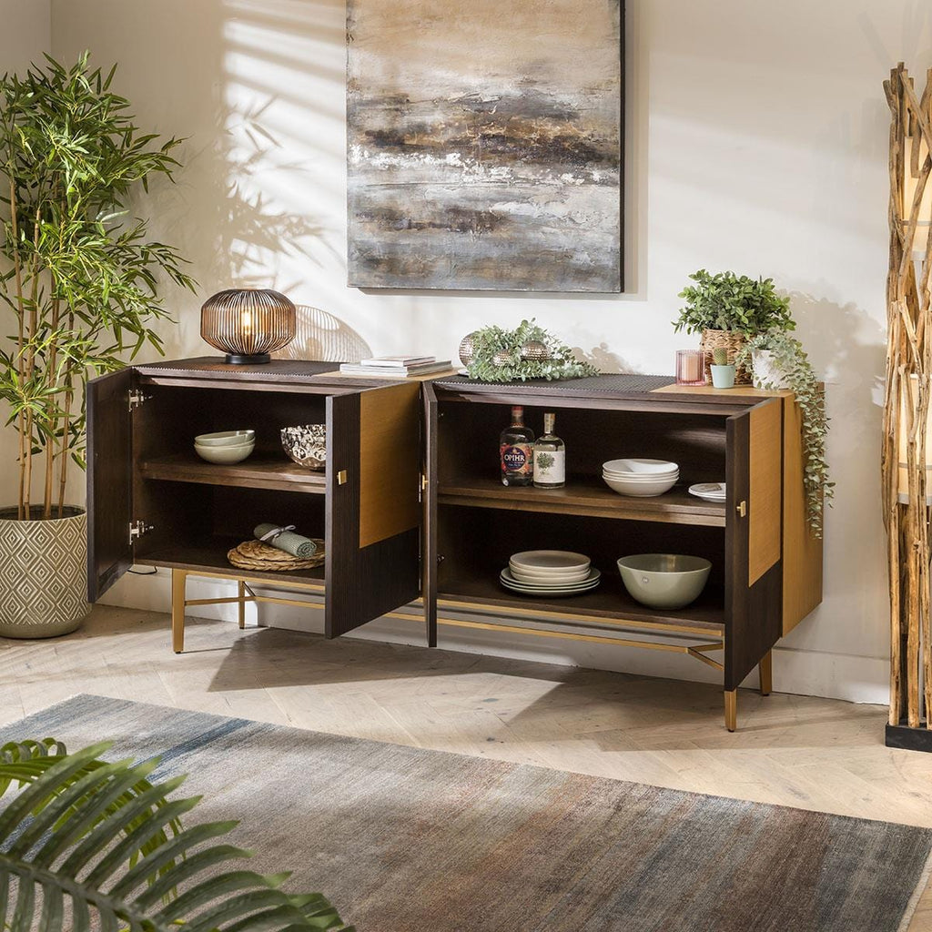 Moira 4 Door Wooden Sideboard Buffet Brown 200cm Built Up