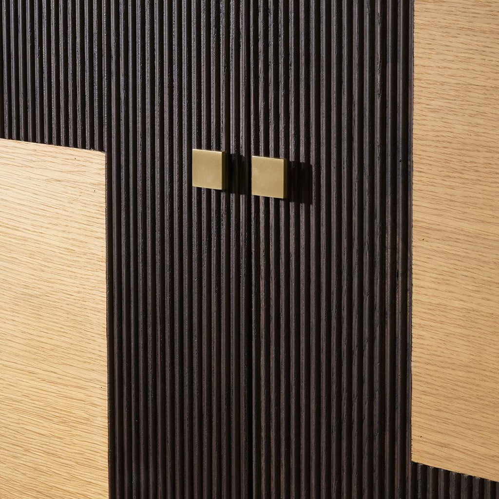 Moira 4 Door Wooden Sideboard Buffet Brown 200cm Built Up