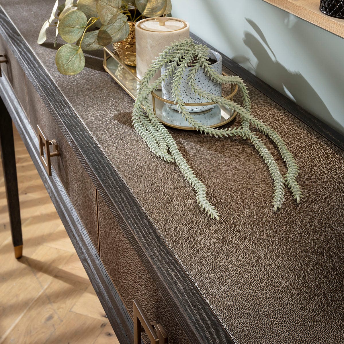 Bloomville 3-Drawer Hallway Console Table Black & Gold 165cm