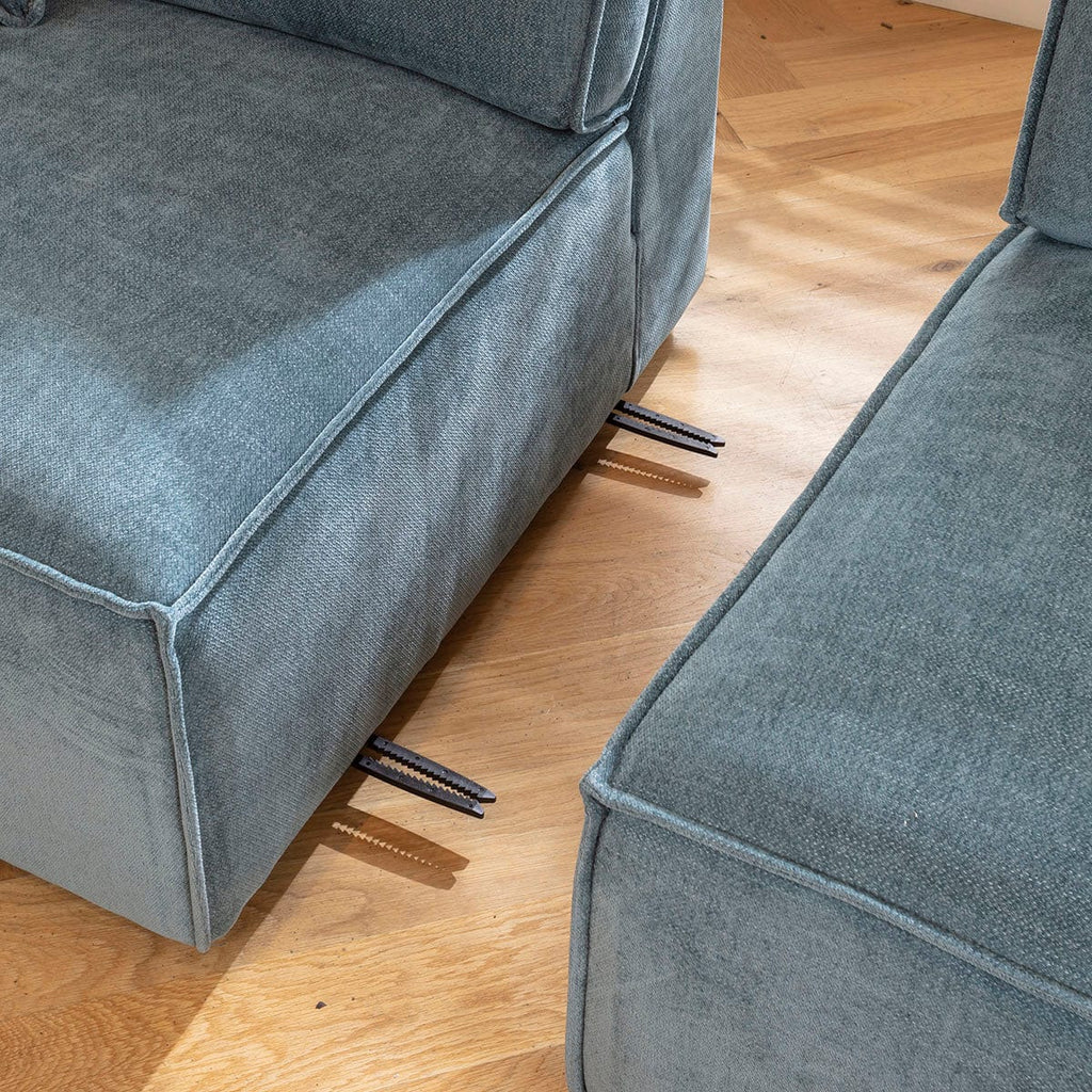 Rupert Right-Hand Armed Modular Sofa Section Aqua Blue 110x98cm