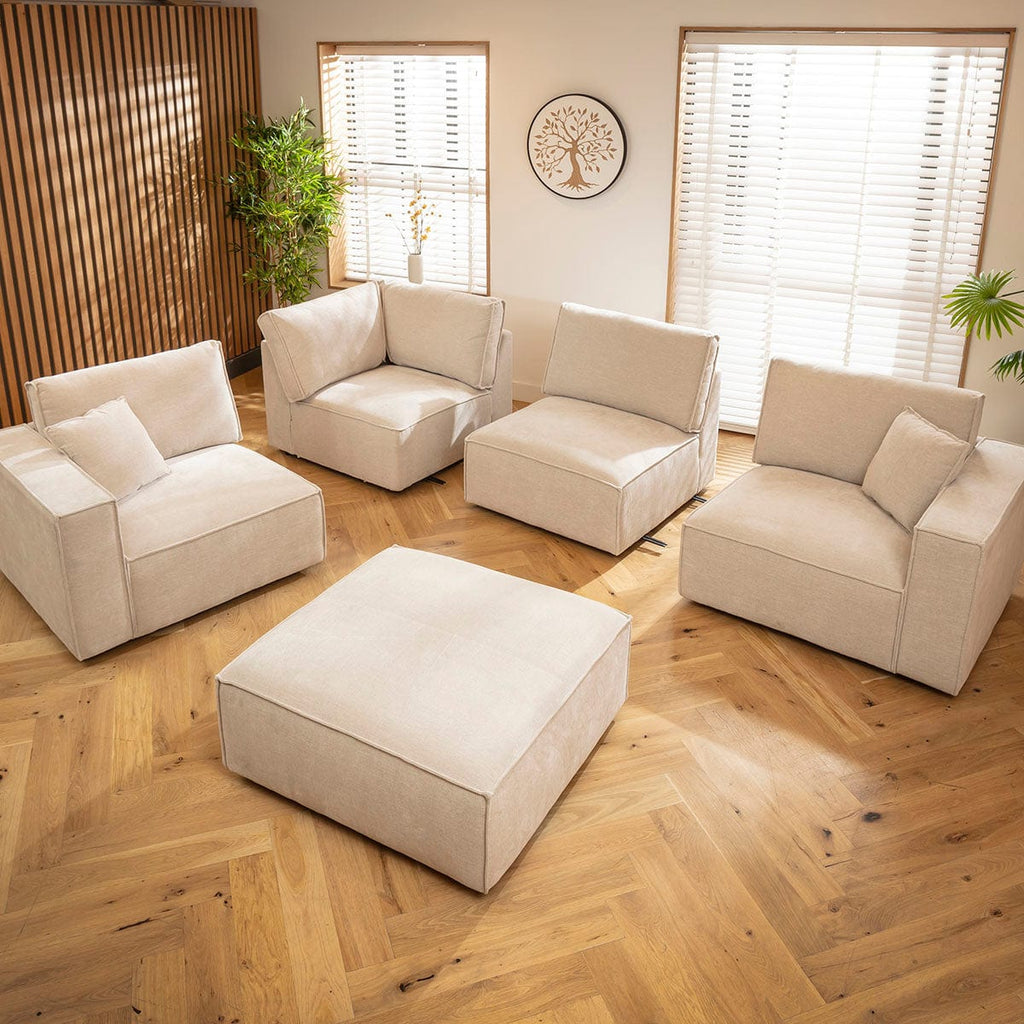 Rupert Modern 5 Seater Modular Corner Sofa Natural 297x297cm 14