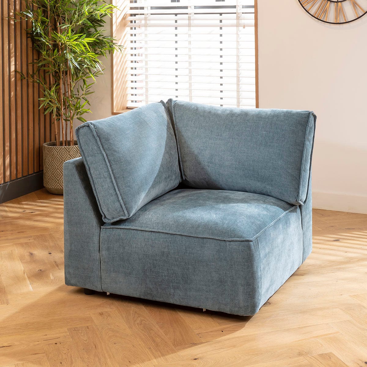 Rupert Corner Modular Sofa Section Aqua Blue 98x98cm