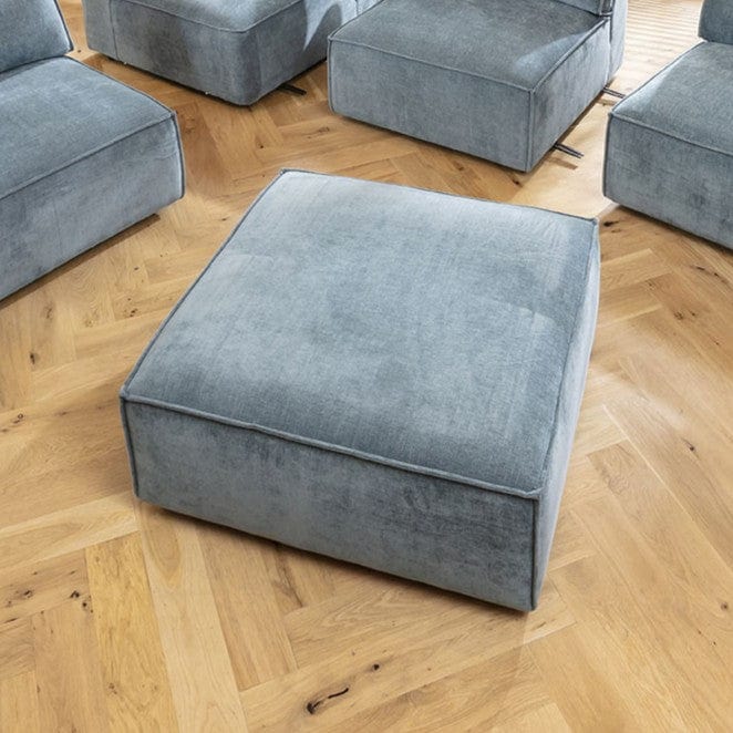 Rupert Footstool Section Aqua Blue 98x98cm