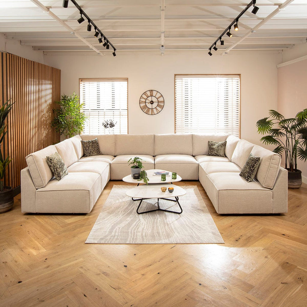 Rupert Large 8 Seater Modular U-Shape Corner Sofa Natural 374x276cm 18