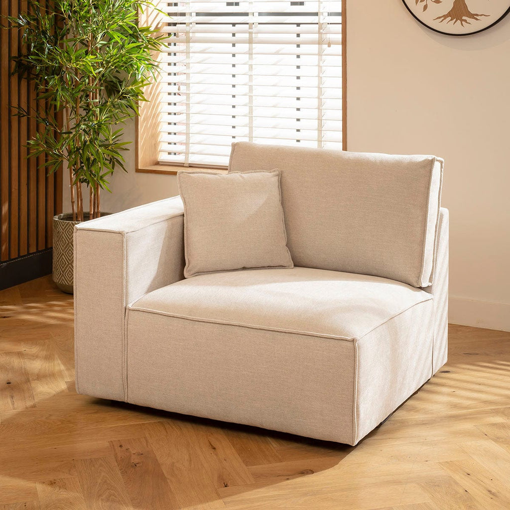 Rupert Left-Hand Armed Modular Sofa Section Natural 110x98cm