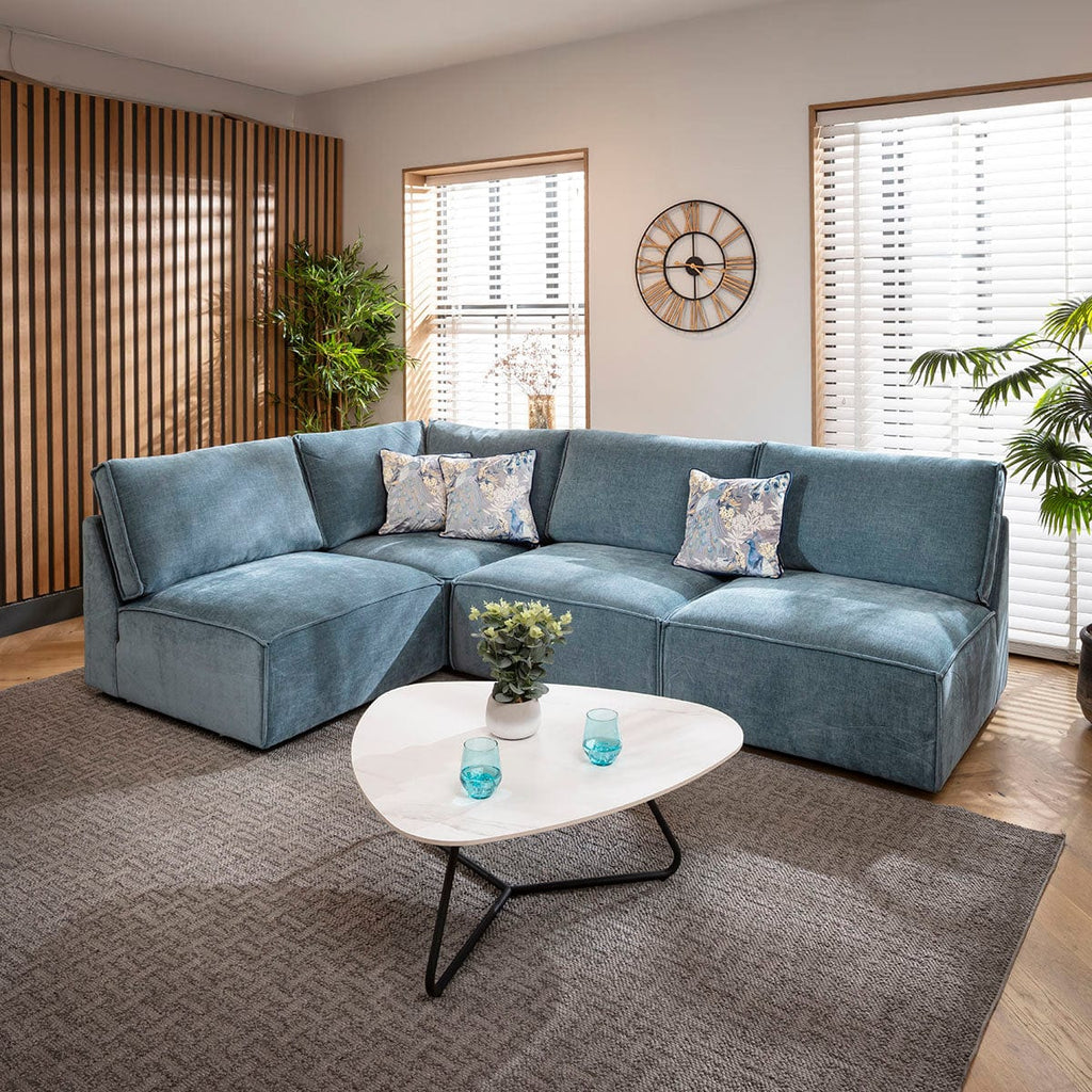 Rupert Modern 4 Seater Modular Corner Sofa Aqua Blue 276x187cm 22