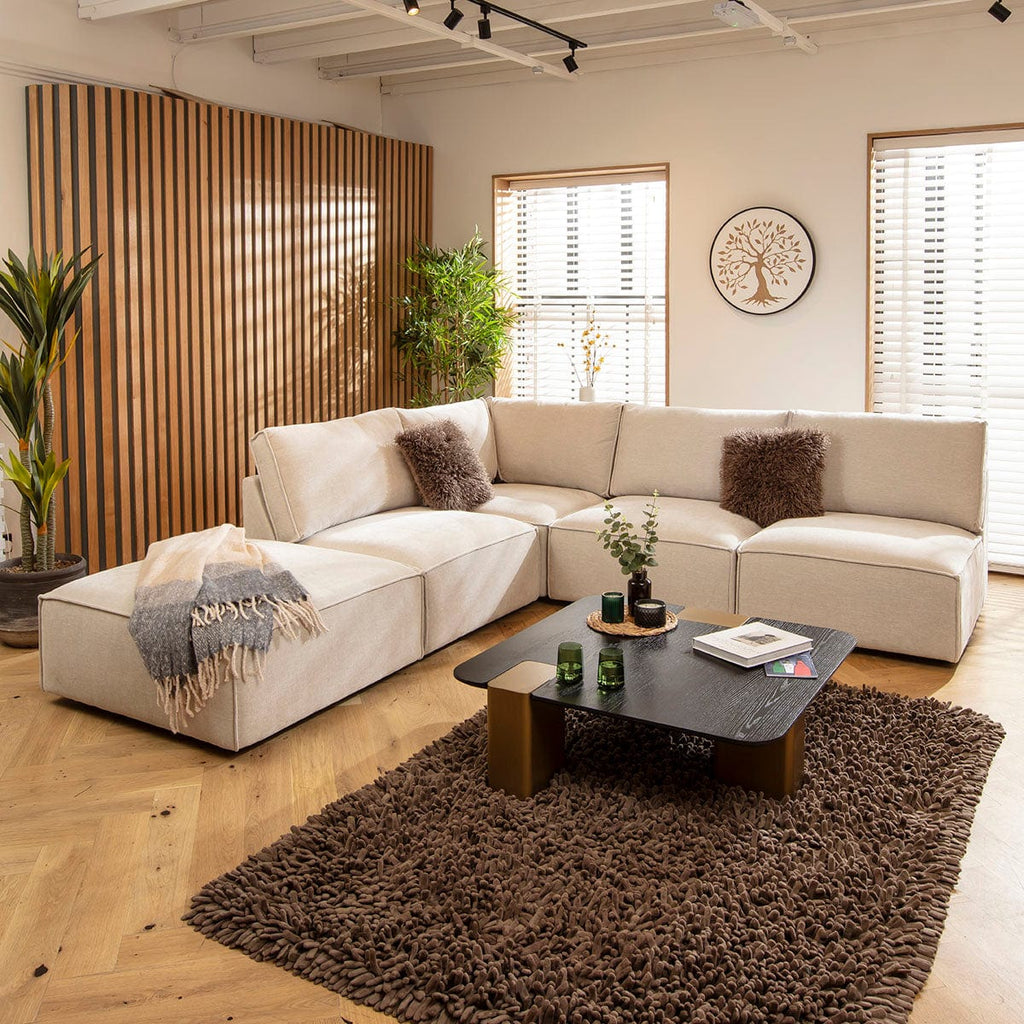 Rupert Modern 4 Seater Modular Corner Sofa Natural 276x285cm 20