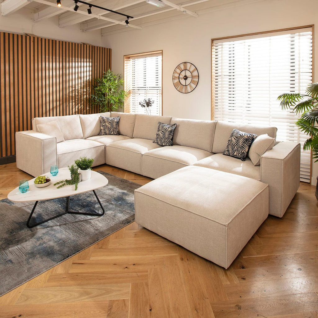 Rupert Modern 5 Seater Modular Corner Sofa Natural 374x208cm 8