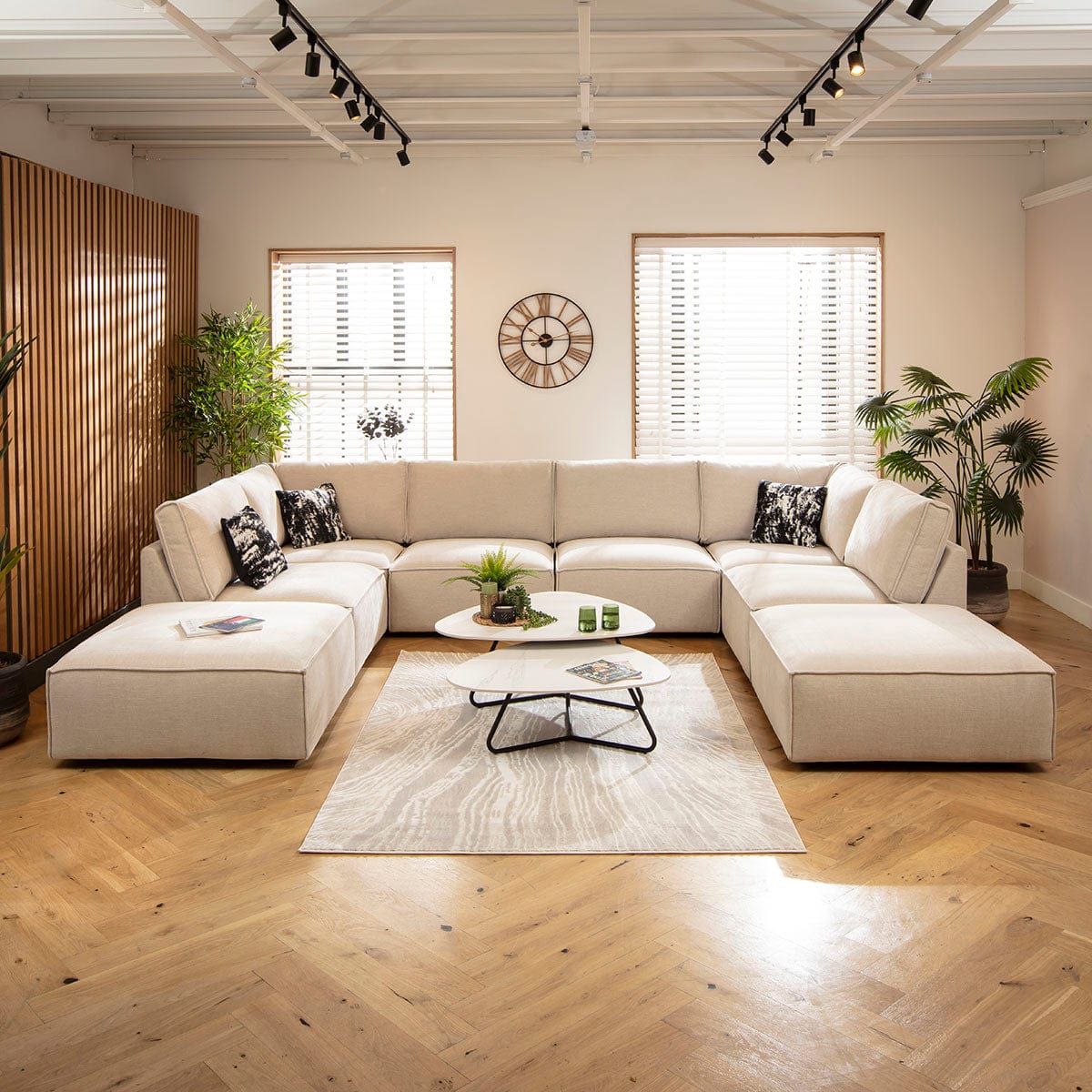 Rupert Modern 6 Seater Modular U-Shape Chaise Sofa Natural 374x285cm 10