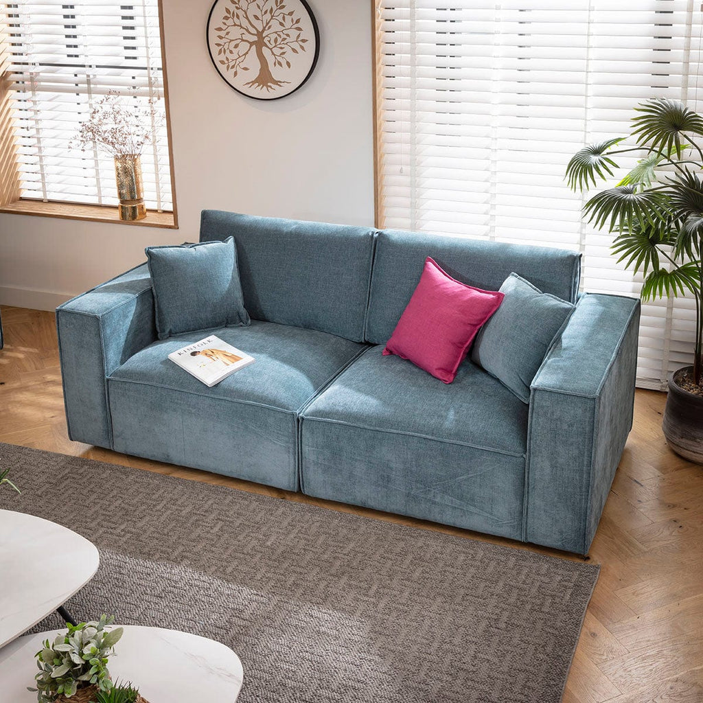 Rupert Small 2 Seater Sofa Aqua Blue 220x98cm 2S