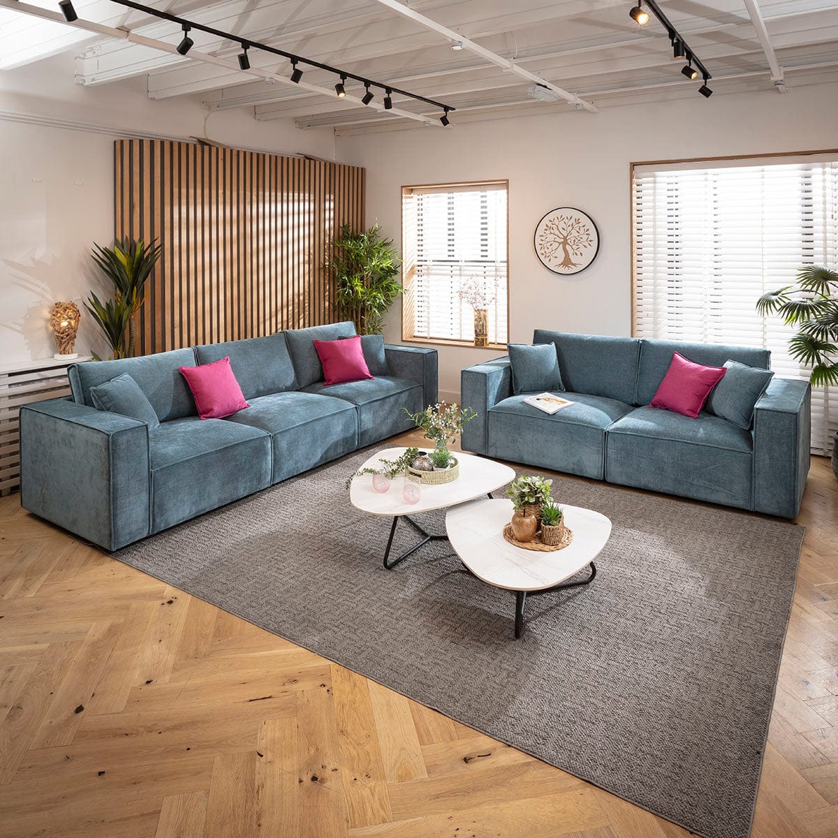 Rupert Small 2 Seater Sofa Aqua Blue 220x98cm 2S