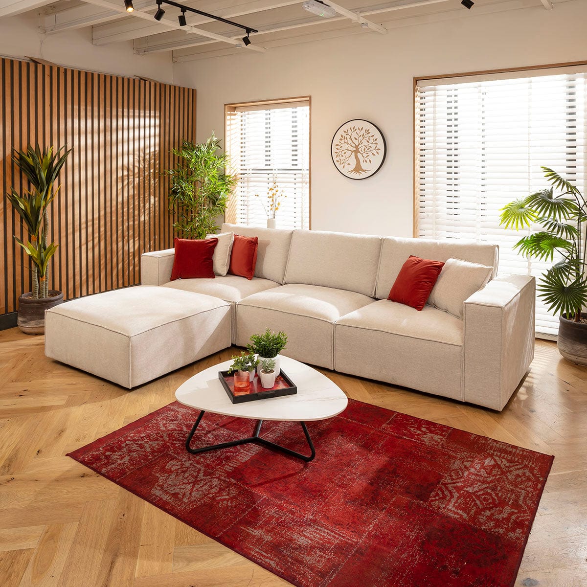 Rupert Small 3 Seater Modular Corner Chaise Sofa Natural 309x196cm 2