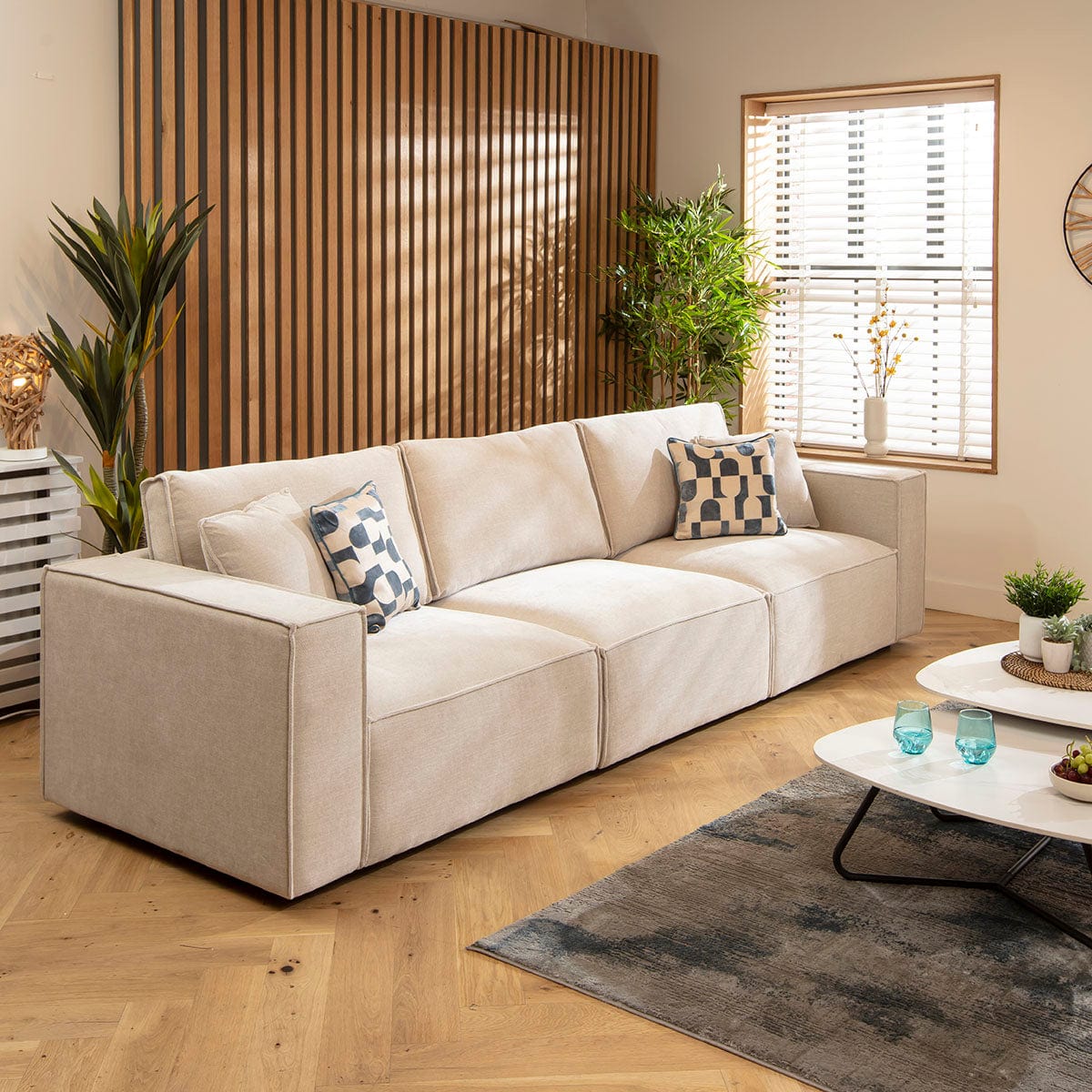 Rupert Small 3 Seater Sofa Natural 309x98cm 1