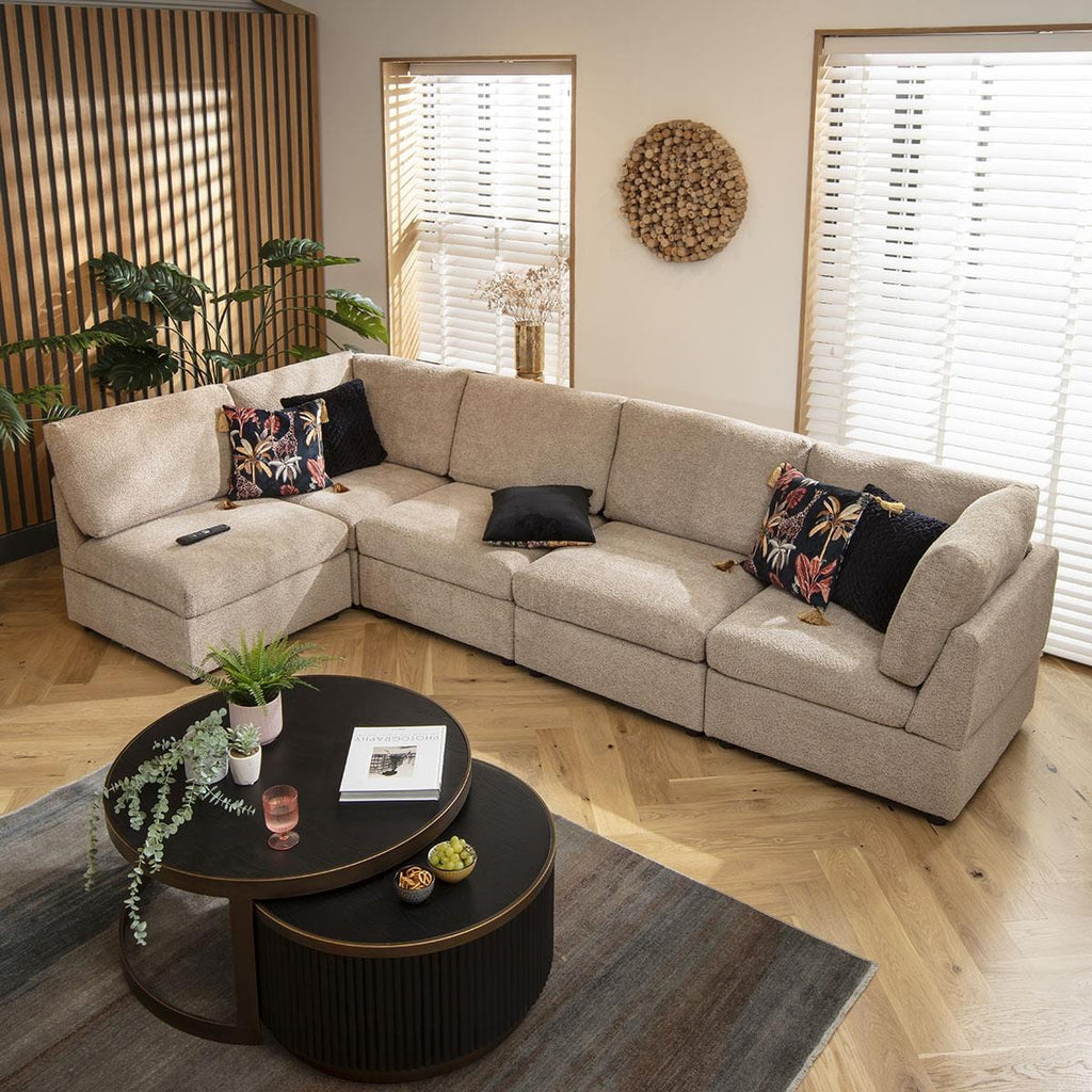 Sully 6 Seater Corner Sofa Biscuit Beige Boucle 320x160cm 13R