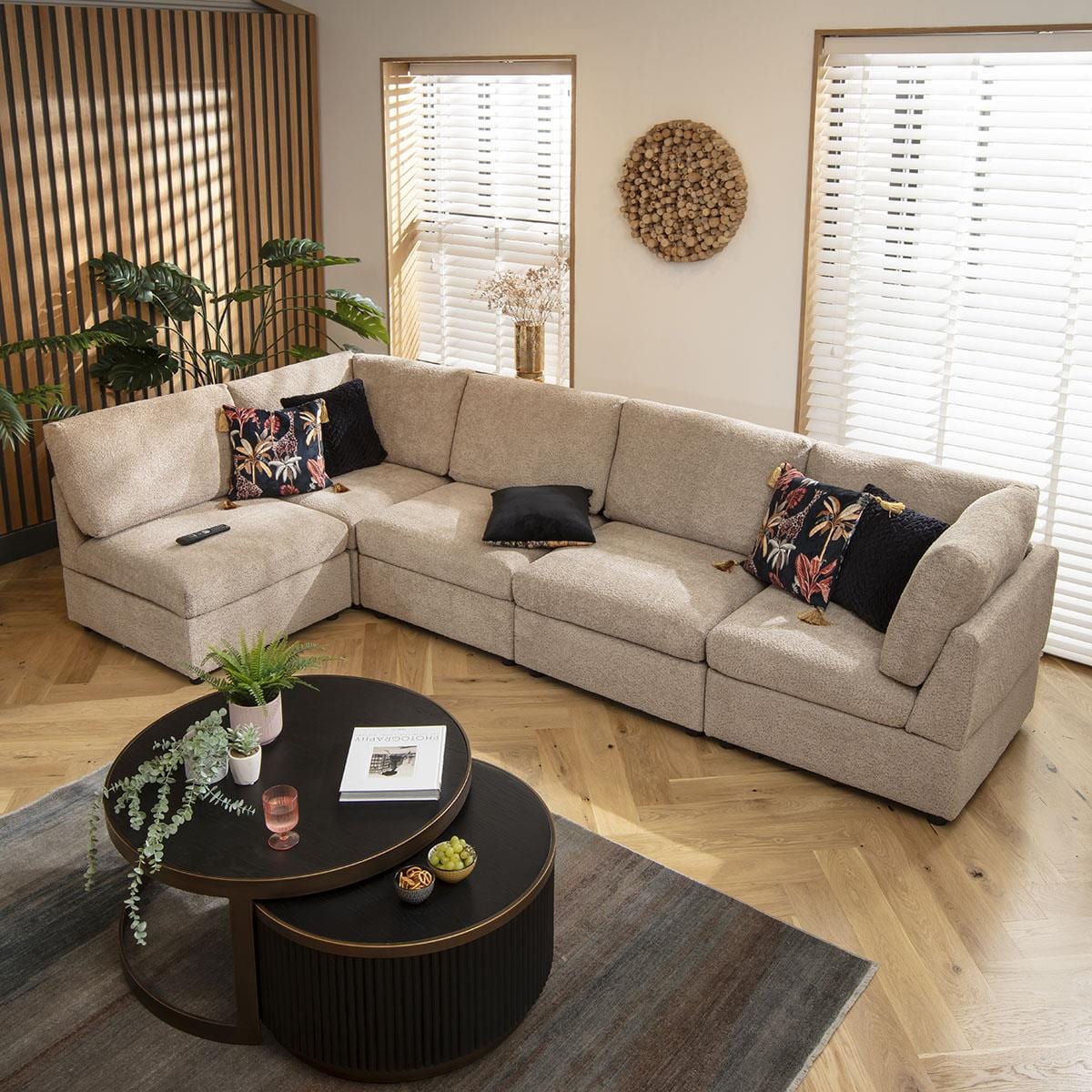 Sully 6 Seater Corner Sofa Biscuit Beige Boucle 320x160cm 13R