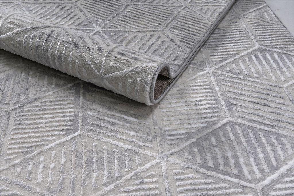 Seurat Large Rug Grey / Whte / Silver / Beige 200 X 290cm