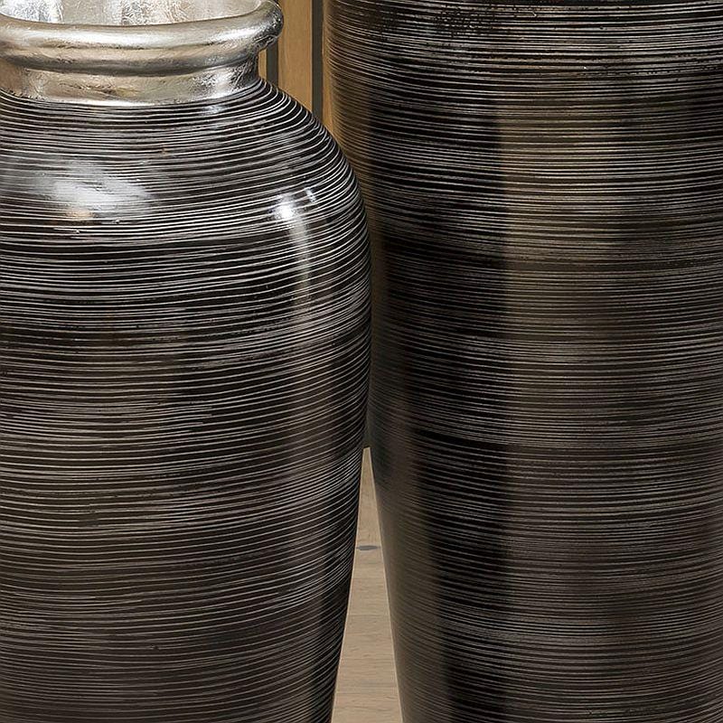 Silver and black Terracotta Lip Pot ( Set of 2 ) 100cm, 80cm