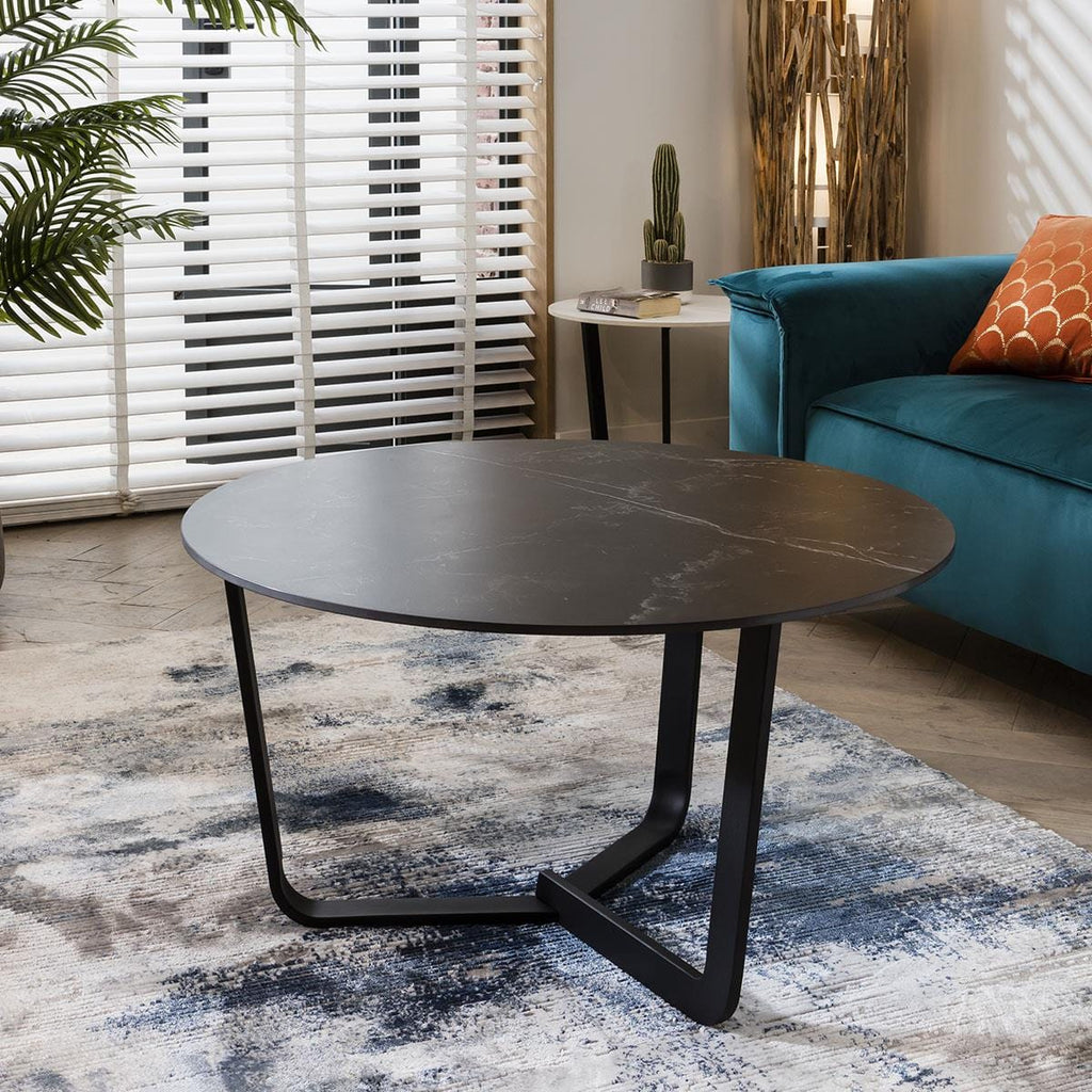 Lena Premium Ceramic Coffee Table Black