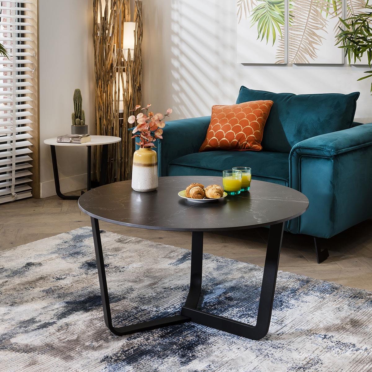 Lena Premium Ceramic Coffee Table Black