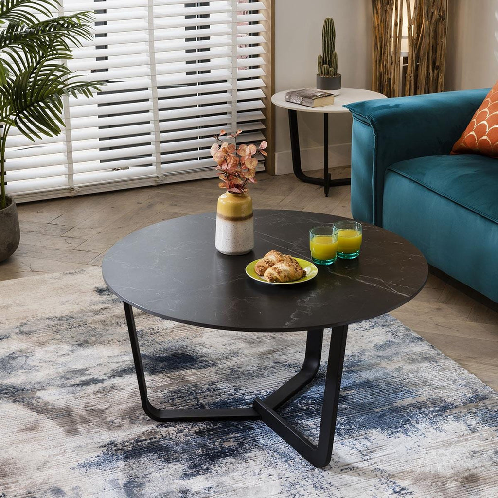 Lena Premium Ceramic Coffee Table Black
