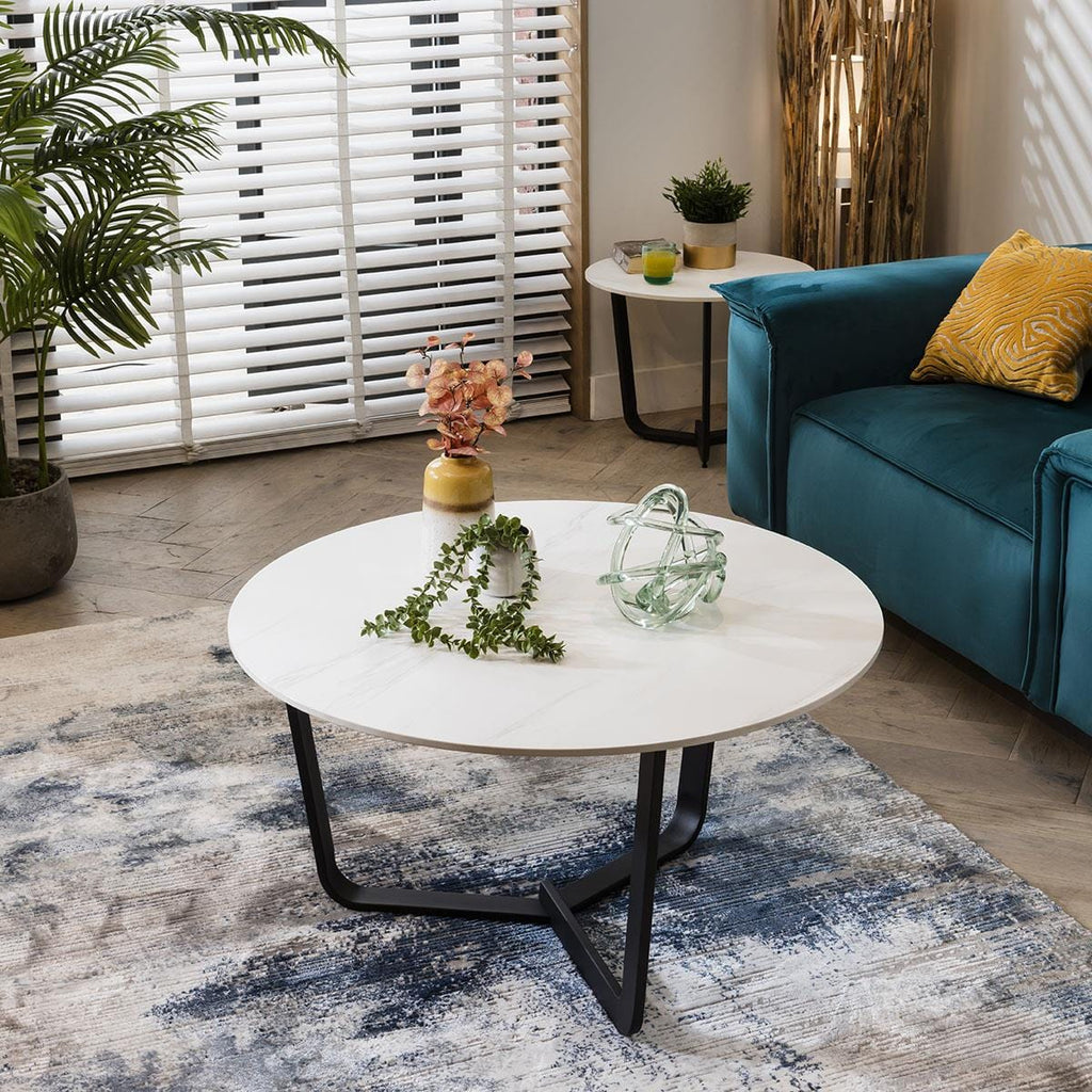 Lena Premium Ceramic Coffee Table White