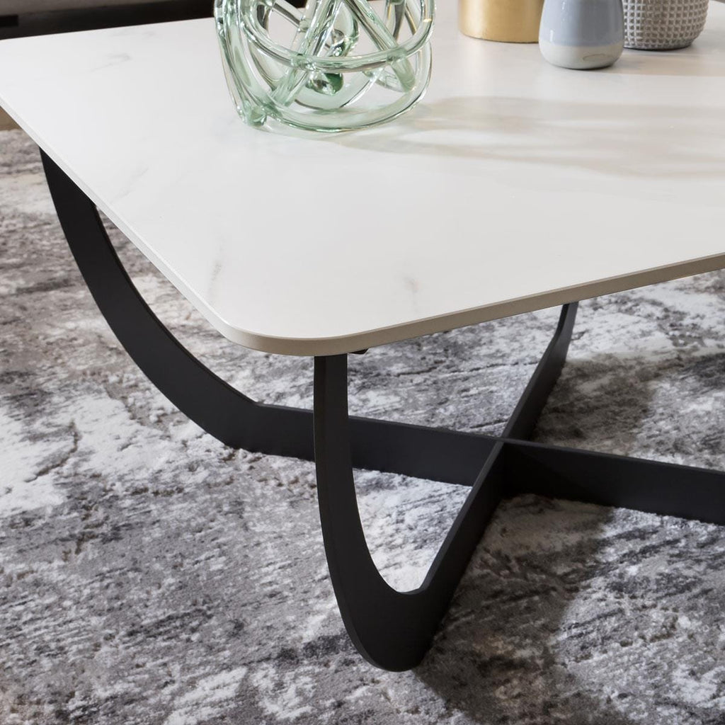 Lena Premium Square Coffee Table White