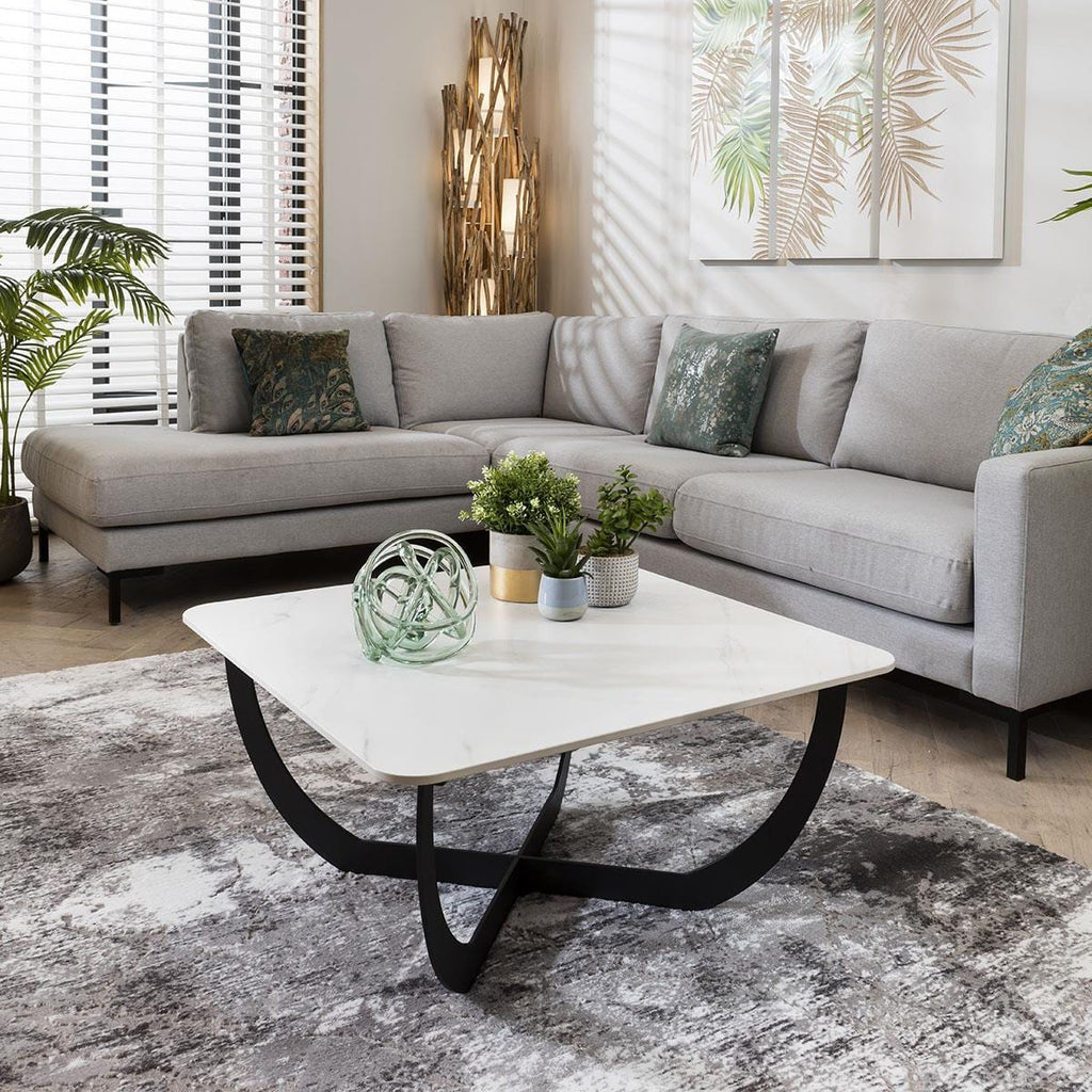 Lena Premium Square Coffee Table White