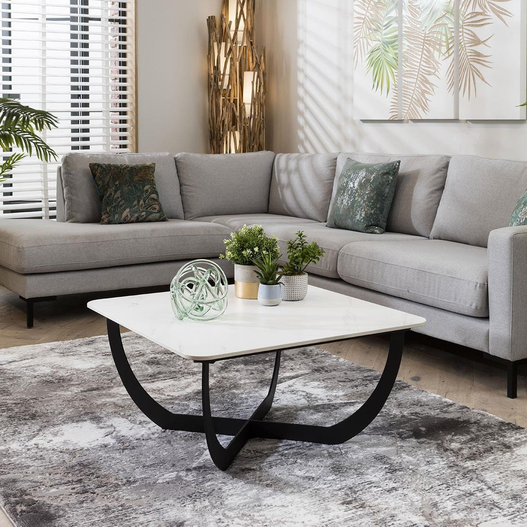 Lena Premium Square Coffee Table White