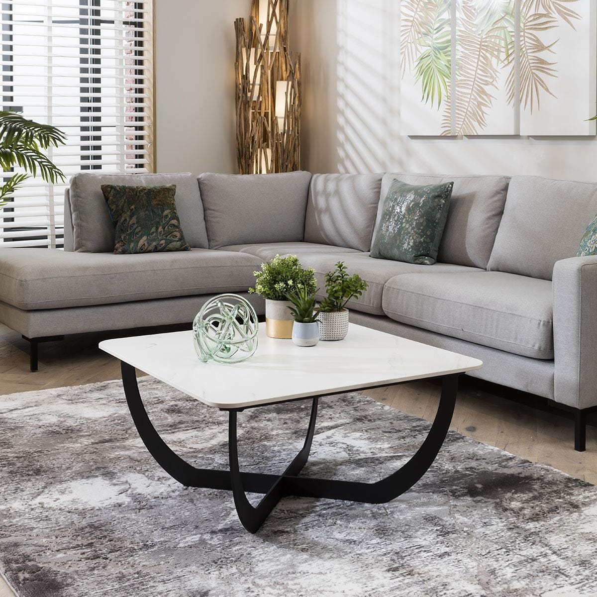 Lena Premium Square Coffee Table White