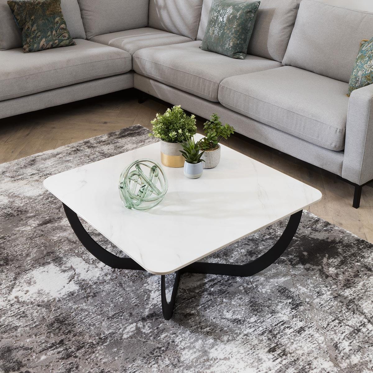 Lena Premium Square Coffee Table White