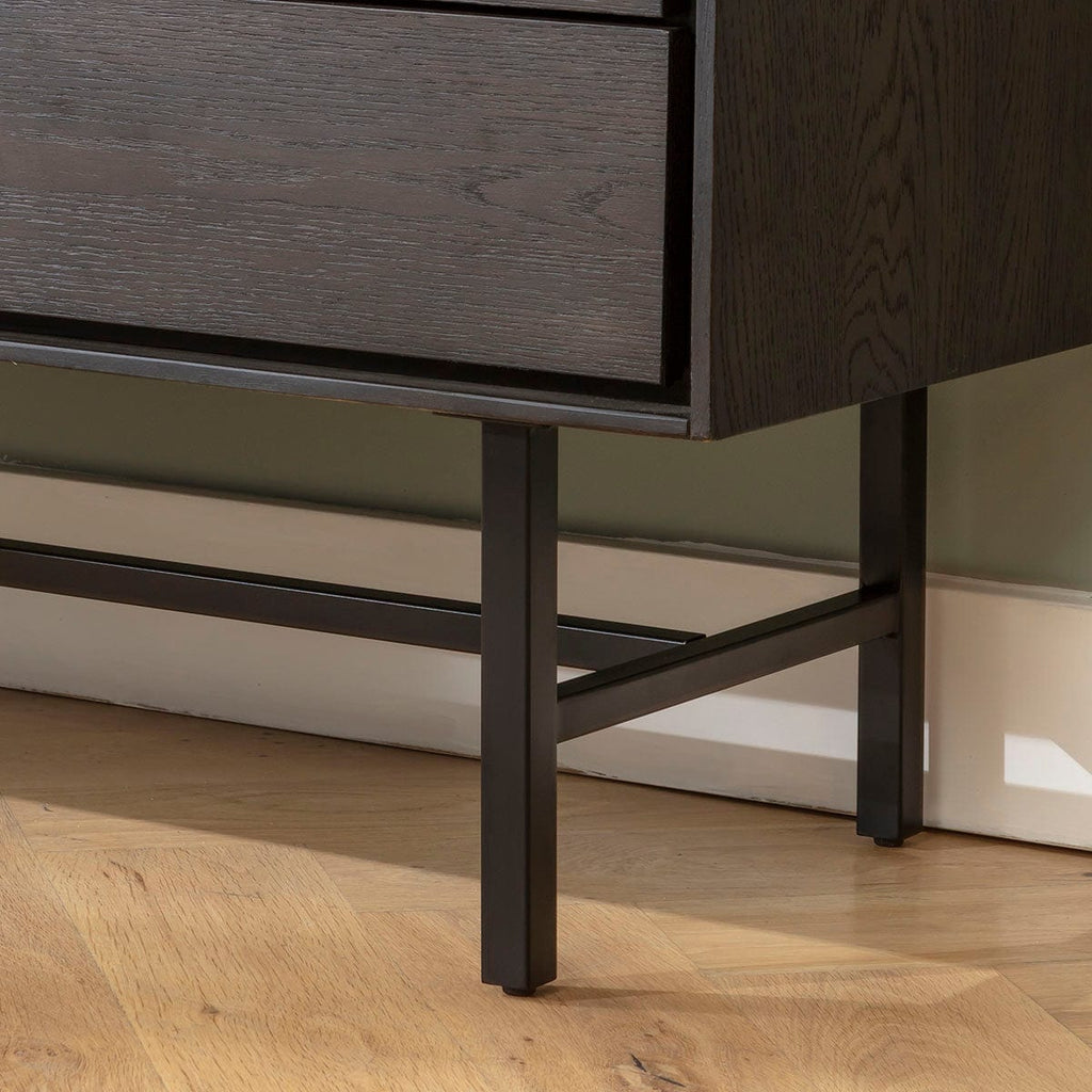 Grado Small TV Stand Cabinet Media Unit Dark Wood 125cm