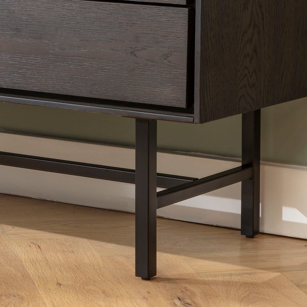 Grado Small TV Stand Cabinet Media Unit Dark Wood 125cm