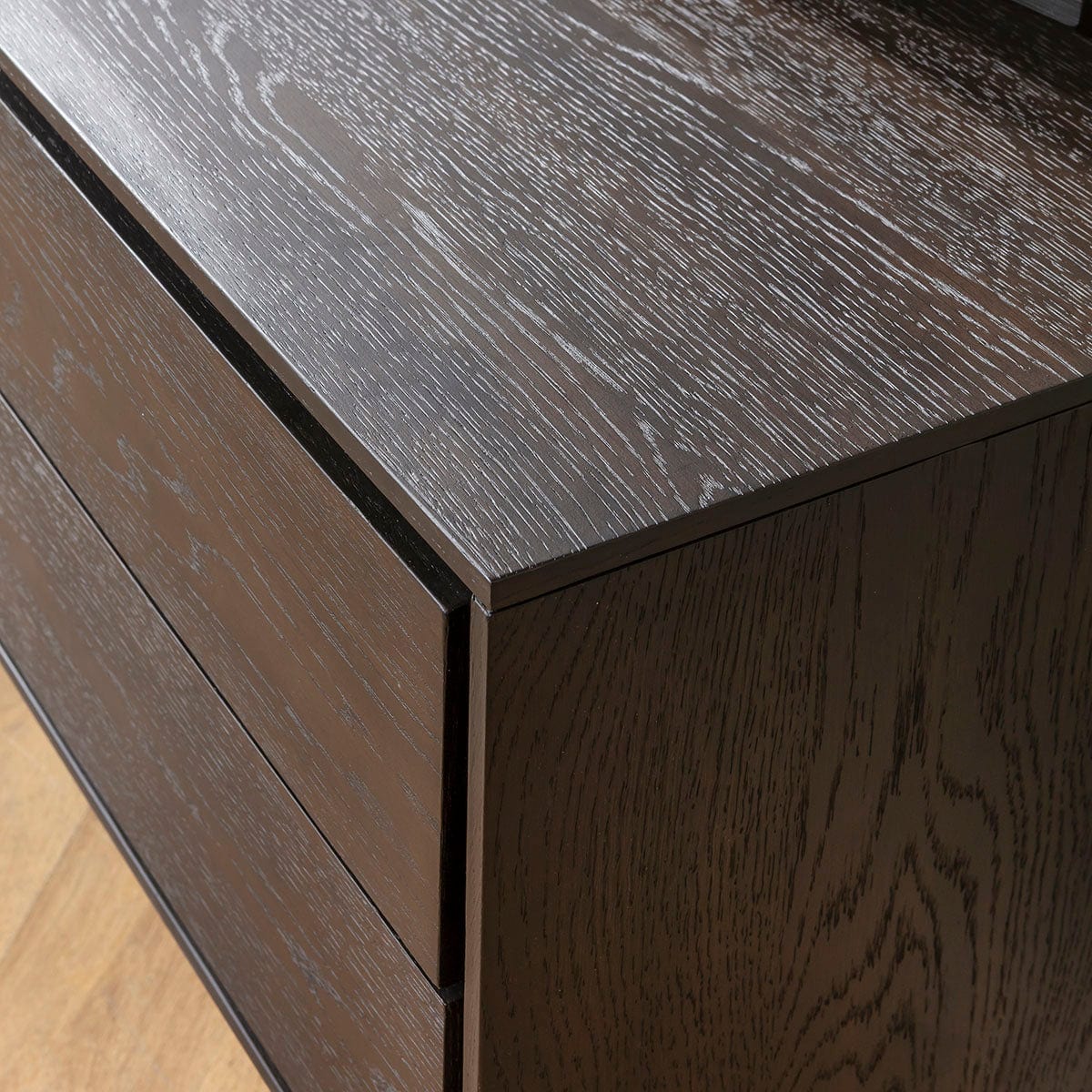 Grado Small TV Stand Cabinet Media Unit Dark Wood 125cm