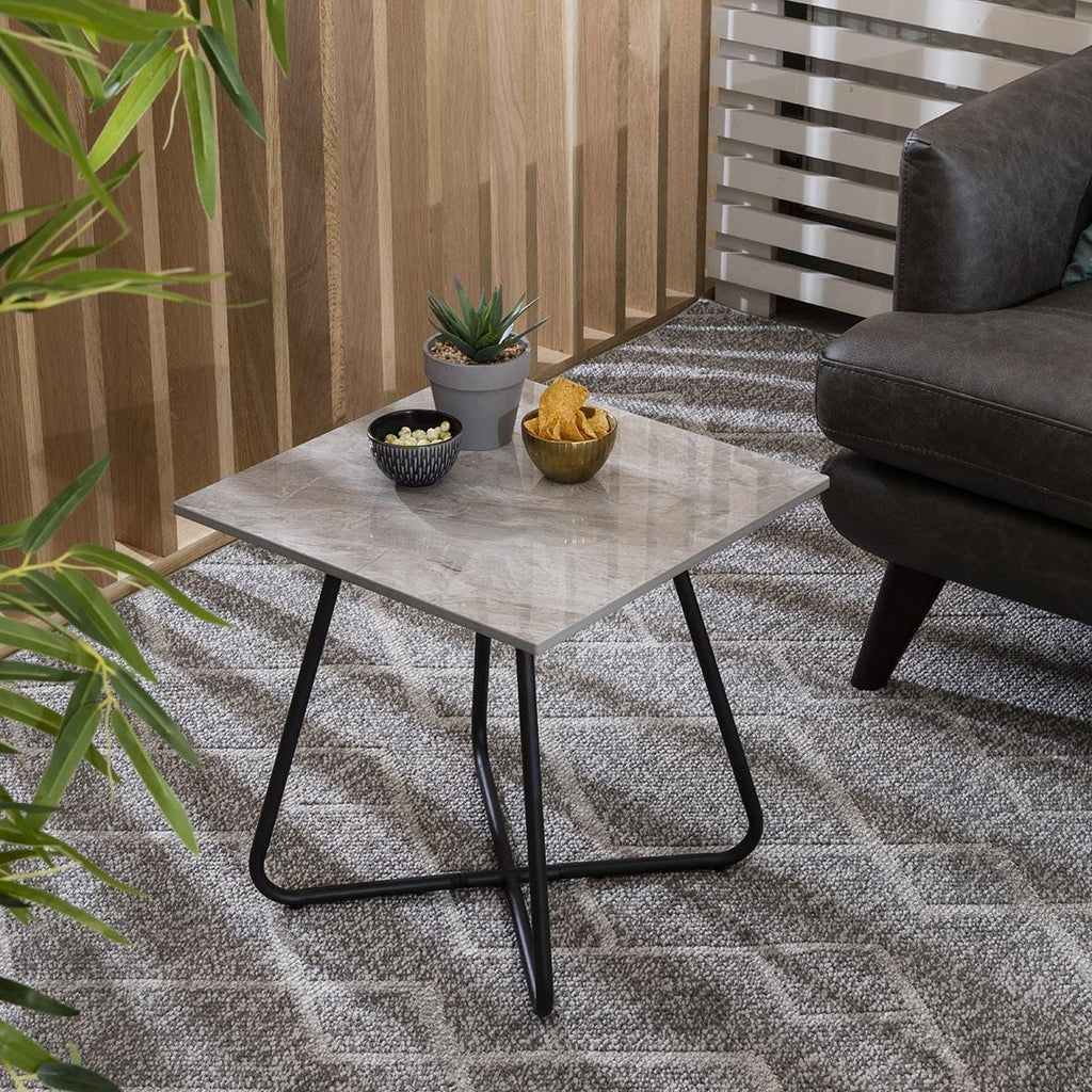 Lena Square Ceramic Lamp Table Grey