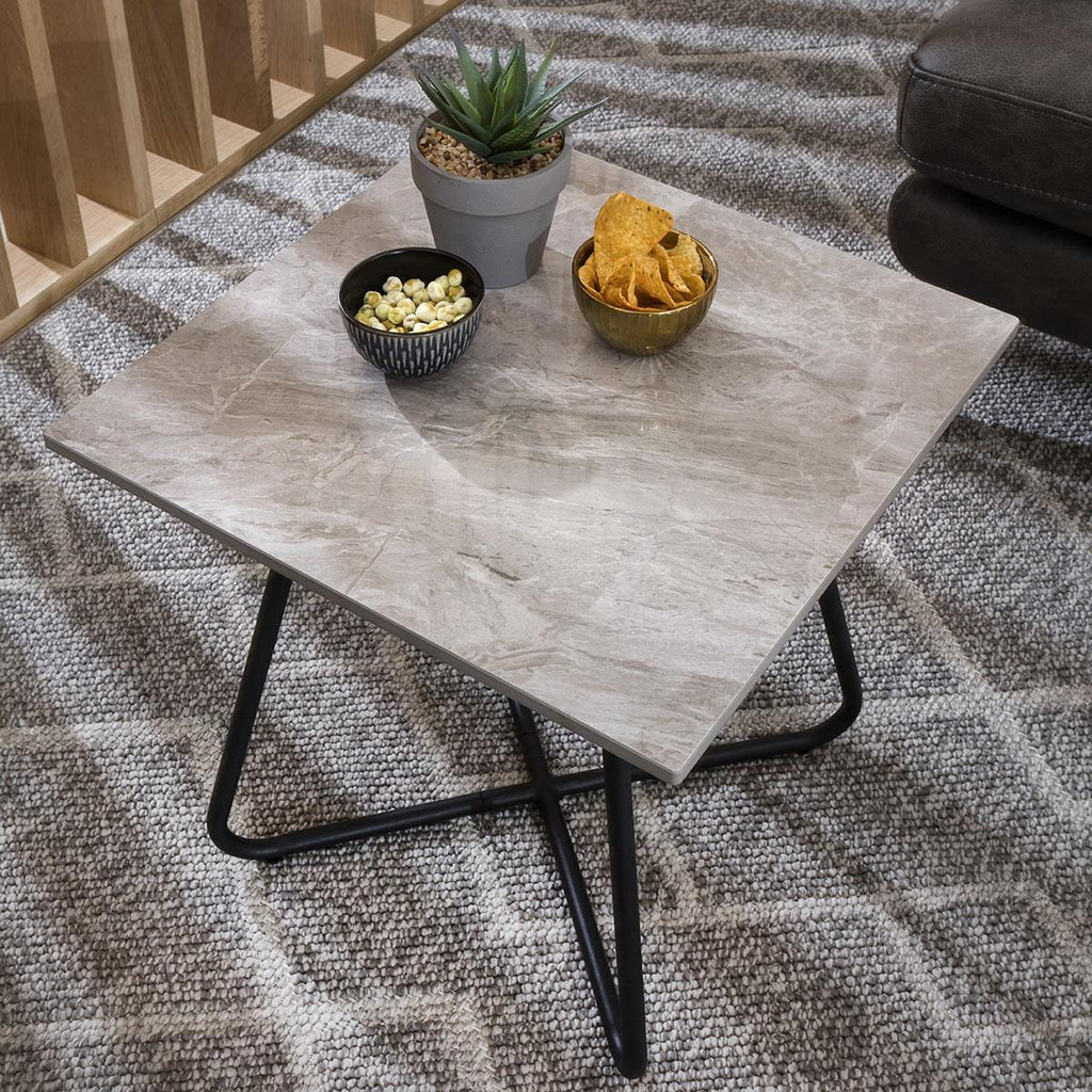 Lena Square Ceramic Lamp Table Grey