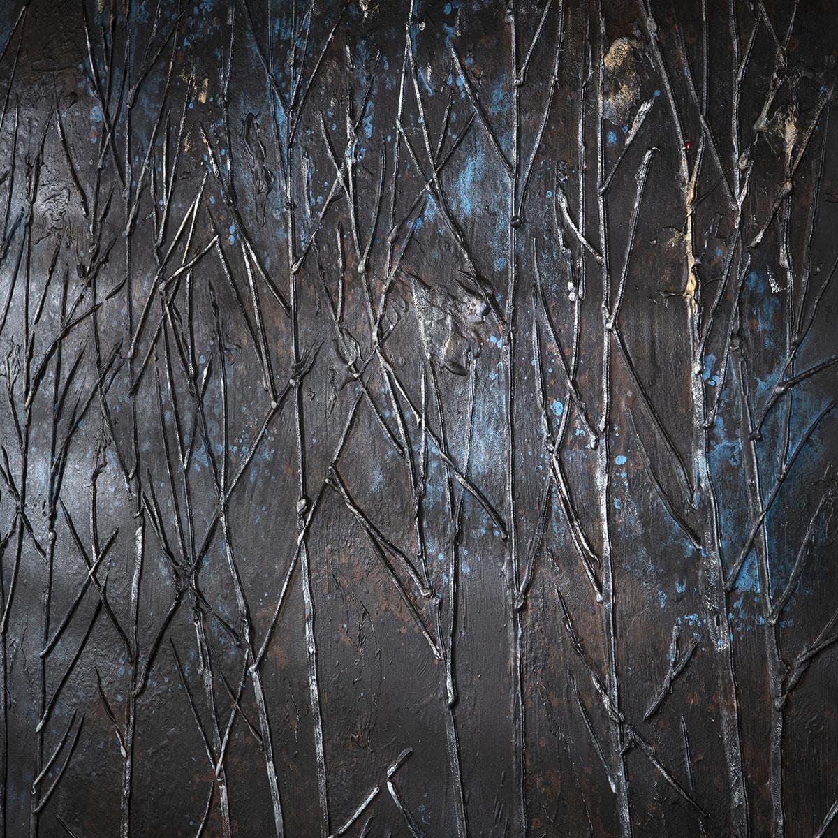 Square Abstract Framed Wall Artwork Black 150x150cm