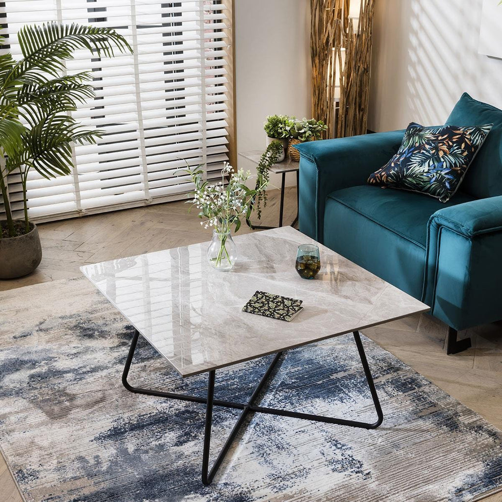 Lena Square Ceramic Coffee Table Grey