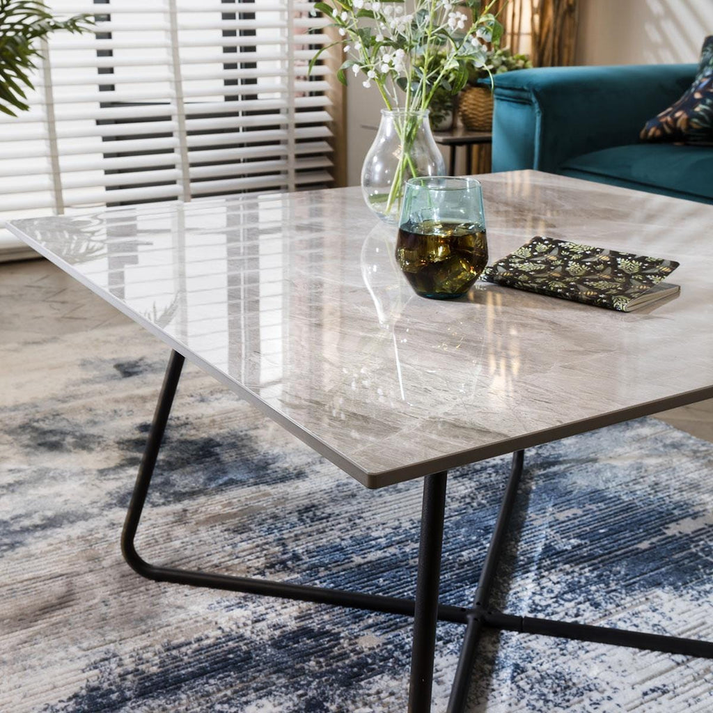 Lena Square Ceramic Coffee Table Grey