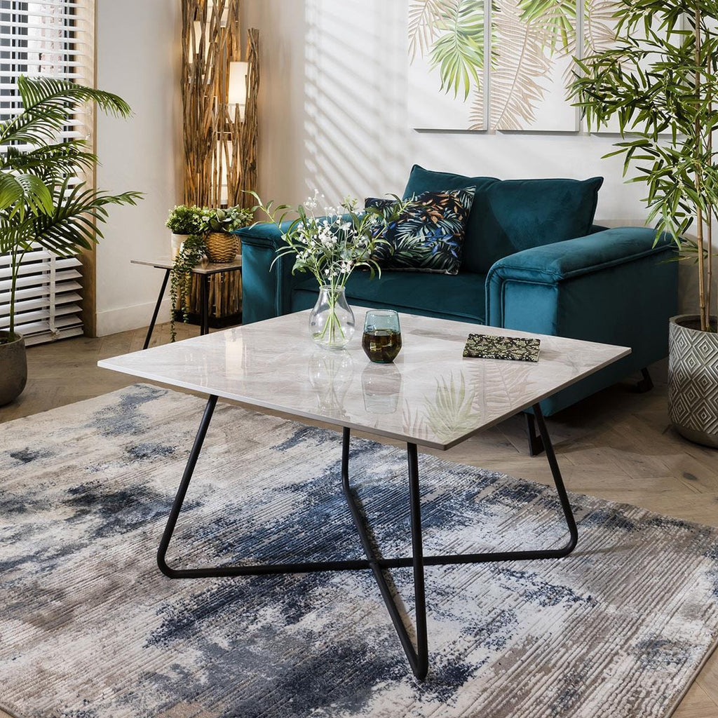 Lena Square Ceramic Coffee Table Grey