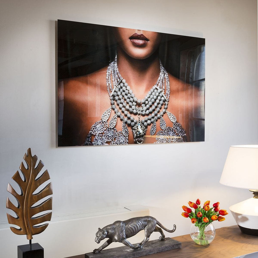 Stunning Large photographic Art On Acrylic. Lady With Necklace 7204