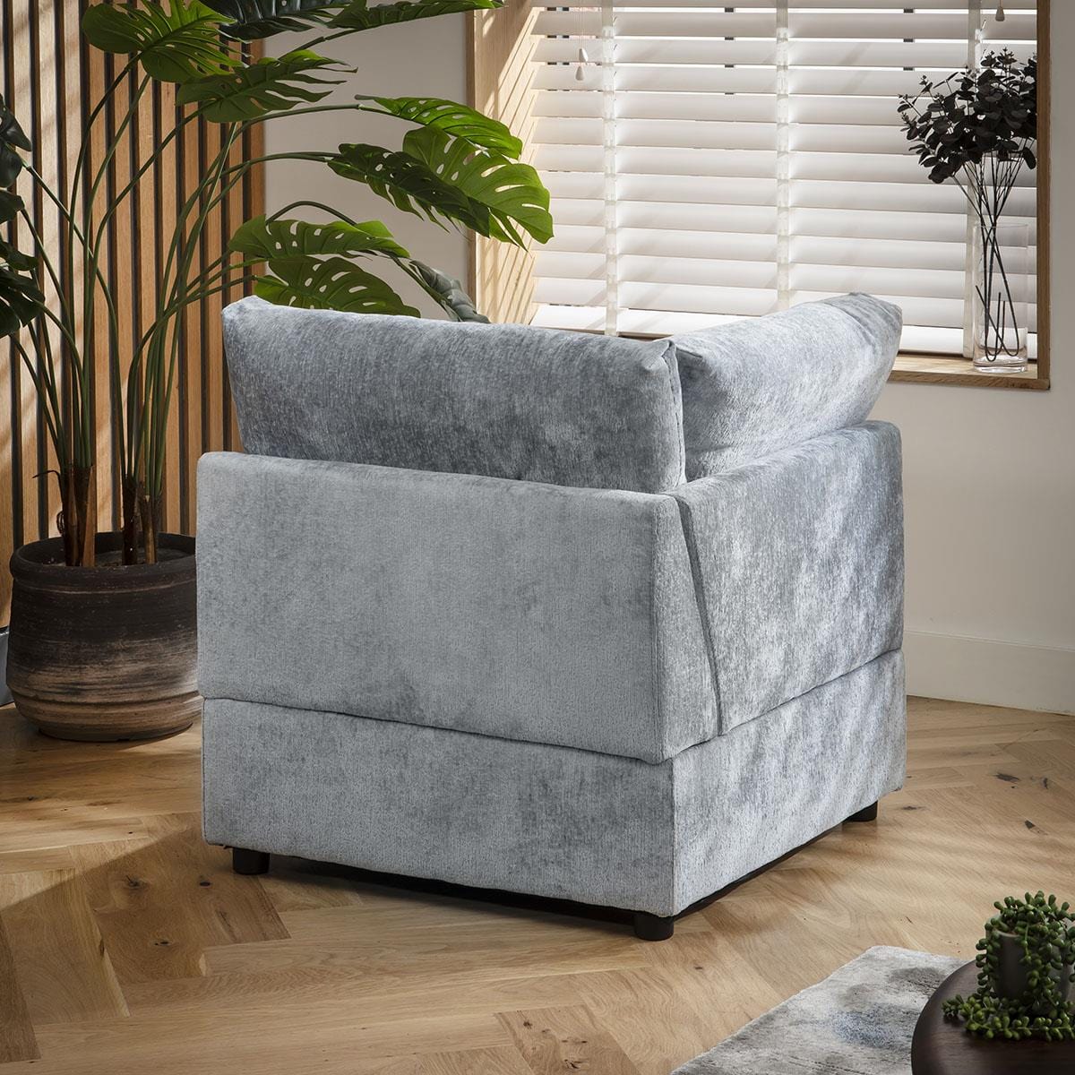 Sully Corner Section Blue Chenille 81x81cm